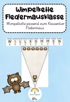 Vorschau - Poster - Wimpelkette für die Fledermausklasse - Deckblatt