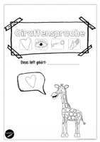 Vorschau - Arbeitsblätter - Giraffensprache | Deckblatt, Ordnerrücken, Etiketten - Seite 1