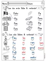 Vorschau - Arbeitsblätter - Silbisches Lesen & Schreiben F - Freebie - Seite 1