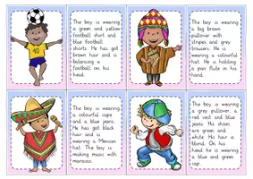 Vorschau - Bildkarten - Children around the world - matching activity - personal description - Seite 1