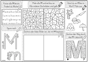 Vorschau - Unterrichtsreihen - Mini-Lapbook | Buchstabe M/m | Buchstabeneinführung - Seite 1