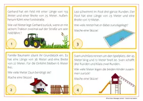 Vorschau - Arbeitsblätter - Umfang berechnen: Aufgabenkarten - Seite 2