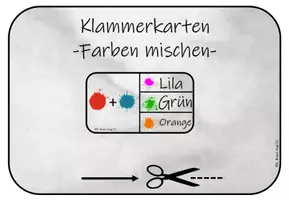 Vorschau - Arbeitsblätter - Klammerkarten -Farben mischen - Deckblatt