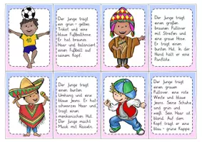 Vorschau - Bildkarten - Kinder aus aller Welt / Kontinente: Personenbeschreibung (Zuordnungsspiel) - Deutsch / DaZ - Kl. 3/4 - Seite 2