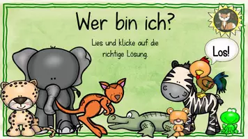 Vorschau - Interaktives Material - Wer bin ich? - Tierrätsel (interaktiv) - Deckblatt