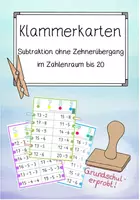 Vorschau - Spiele - Klammerkarten Klasse 1 ZR20 Subtraktion ohne Zehnerübergang - Deckblatt