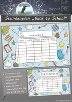 Vorschau - Mal- und Bastelvorlagen - Stundenplan "Back to School" (Kopiervorlage) - inkl. druckerfreundlicher Version - Deckblatt