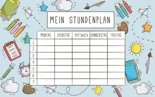 Vorschau - Mal- und Bastelvorlagen - Stundenplan "Back to School" (Kopiervorlage) - inkl. druckerfreundlicher Version - Seite 1