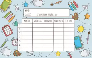 Vorschau - Mal- und Bastelvorlagen - Stundenplan "Back to School" (Kopiervorlage) - inkl. druckerfreundlicher Version - Seite 3