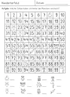 Vorschau - Arbeitsblätter - Einführung Hunderterfeld / Hundertertafel, Zahlenraum bis 100 - Seite 1