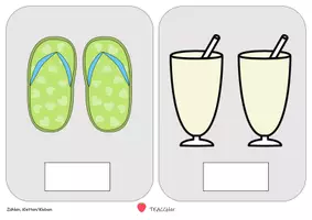 Vorschau - Arbeitsblätter - Differenzierte Mengenkarten ZR10 - Kleidung im SOMMER/EIS - Klettaufgaben (TEACCH) - Seite 3