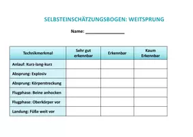 Vorschau - Arbeitsblätter - Selbsteinschätzungsbögen Leichtathletik - Seite 1