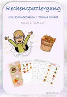 Vorschau - Arbeitsblätter - Rechenspaziergang mit Zehnerzahlen im ZR 100 / Thema Herbst - Silbenschrift - Deckblatt