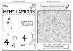 Vorschau - Unterrichtsreihen - Mini-Lapbook | Ziffer 4 | Zifferneinführung - Seite 2