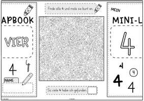 Vorschau - Unterrichtsreihen - Mini-Lapbook | Ziffer 4 | Zifferneinführung - Seite 3
