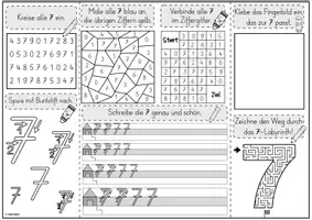 Vorschau - Unterrichtsreihen - Mini-Lapbook | Ziffer 7 | Zifferneinführung - Seite 1