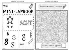 Vorschau - Unterrichtsreihen - Mini-Lapbook | Ziffer 8 | Zifferneinführung - Seite 2