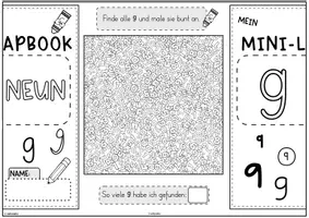 Vorschau - Unterrichtsreihen - Mini-Lapbook | Ziffer 9 | Zifferneinführung - Seite 3