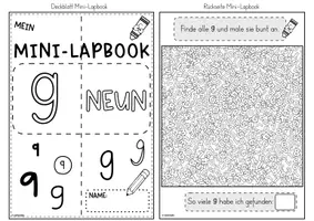 Vorschau - Unterrichtsreihen - Mini-Lapbook | Ziffer 9 | Zifferneinführung - Seite 2