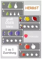 Vorschau - Arbeitsblätter - Groß oder Klein - HERBST - Klettmappe - 1 zu 1 Zuordnung (TEACCH) - Deckblatt