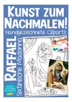 Vorschau - Mal- und Bastelvorlagen - Kunstfälscher Cliparts - Raffael "Sixtinische Madonna" - Deckblatt