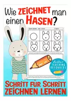 Vorschau - Mal- und Bastelvorlagen - Wie zeichnet man einen HASEN? (Sketchnotes zeichnen lernen) - Deckblatt