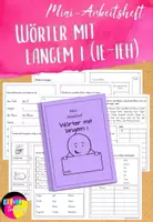 Vorschau - Arbeitsblätter - Wörter mit langem i, ie oder ieh Übungen Mini-Arbeitsheft - Deckblatt