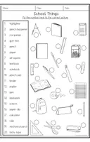 Vorschau - Arbeitsblätter - School Things - Vocabulary Worksheets - Seite 2