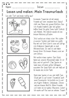 Vorschau - Arbeitsblätter - Lesen und malen - Mein Traumurlaub - Seite 2