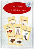 Vorschau - Bildkarten - 13 Bildkarten zum Thema Haustiere - Deckblatt