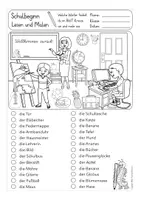 Vorschau - Arbeitsblätter - Lesen und Malen Schulstart 2. Klasse - Seite 1