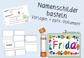 Vorschau - Mal- und Bastelvorlagen - Anleitung : Namenschilder basteln - Seite 1