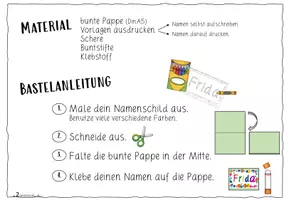 Vorschau - Mal- und Bastelvorlagen - Anleitung : Namenschilder basteln - Seite 2