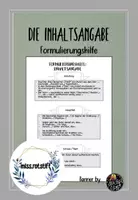 Vorschau - Merkblätter - Inhaltsangabe - Formulierungshilfe - Deckblatt