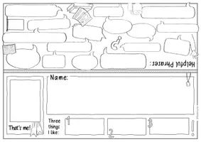 Vorschau - Mal- und Bastelvorlagen - Englisch Klasse 5 - Namensschilder & Helpful Phrases / Name Tags - Seite 3