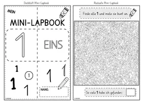 Vorschau - Unterrichtsreihen - Mini-Lapbook BASISSCHRIFT | Ziffer 1 | Zifferneinführung - Seite 2