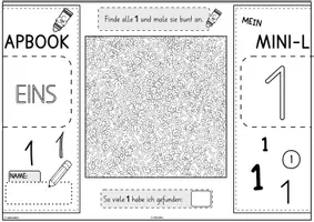 Vorschau - Unterrichtsreihen - Mini-Lapbook BASISSCHRIFT | Ziffer 1 | Zifferneinführung - Seite 3