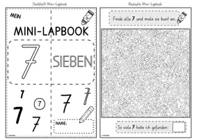 Vorschau - Unterrichtsreihen - Mini-Lapbook BASISSCHRIFT | Ziffer 7 | Zifferneinführung - Seite 2