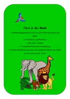 Vorschau - Stundenentwürfe - Tiere in der Musik - Deckblatt