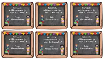 Vorschau - Bildkarten - Kärtchen Willkommensgruß Klasse 2 - Seite 3
