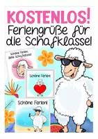 Vorschau - Mal- und Bastelvorlagen - Feriengrüße Schafklasse kostenlos - Deckblatt