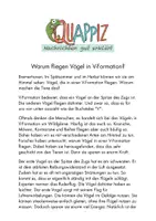 Vorschau - Text - Warum fliegen Vögel in V-Formation? - Deckblatt