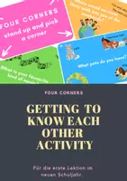 Vorschau - Präsentationen/Tafelbilder - Four Corners - Getting to know each other activity - Deckblatt