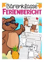Vorschau - Arbeitsblätter - Bär / Bärenklasse Ferienbericht - Deckblatt
