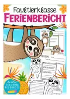 Vorschau - Arbeitsblätter - Faultierklasse Ferienbericht Klassentier Faultier - Deckblatt