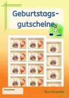 Vorschau - Arbeitsblätter - Schulalltag - Geburtstagsgutscheine - Deckblatt