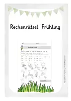 Vorschau - Arbeitsblätter - Rechenspaß im Frühling - Deckblatt