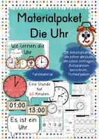 Vorschau - Arbeitsblätter - Materialpaket Die Uhr - Deckblatt
