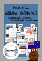 Vorschau - Stundenentwürfe - Australien Landeskunde - Materialpaket - Lerntheke - interkulturelle Kompetenzen - Australia - Deckblatt
