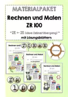 Vorschau - Arbeitsblätter - MATERIALPAKET ZE 100 ZE +- ZE ohne Zehnerübergang (Rechnen und Malen) - Deckblatt